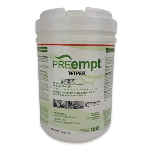 Virox PREempt Disinfectant Wipes - 6" x 7"- Canister of 160