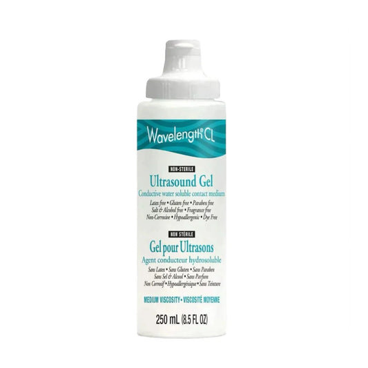 Wavelength CL Ultrasound Gel, Clear, Medium Viscosity - 250ml Bottle