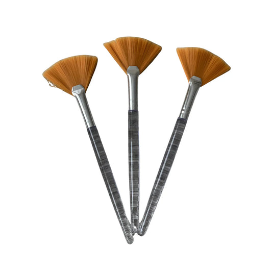 Fan Brushes for Application, Golden Tip - Pack of 3