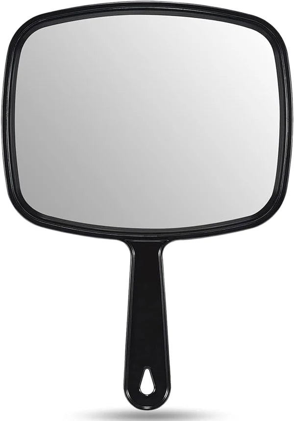 Handheld Mirror, 8in diameter - Black
