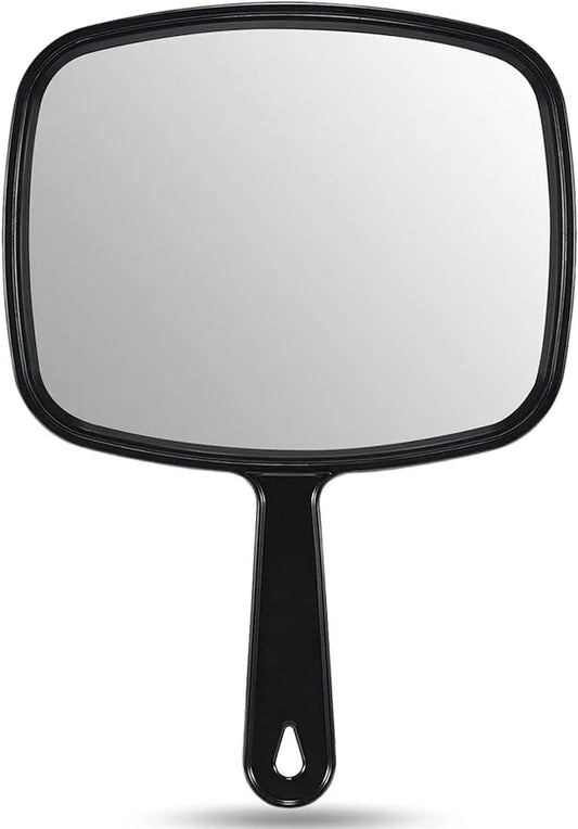 Handheld Mirror, 8in diameter - Black