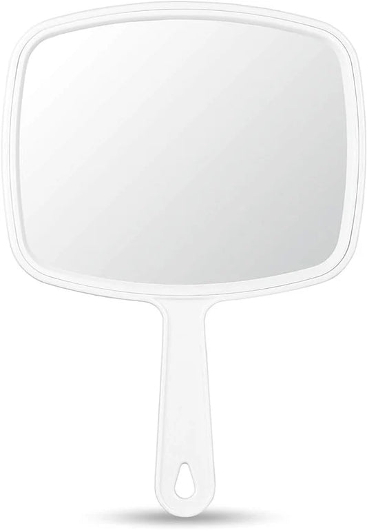 Handheld Mirror, 8in diameter - White