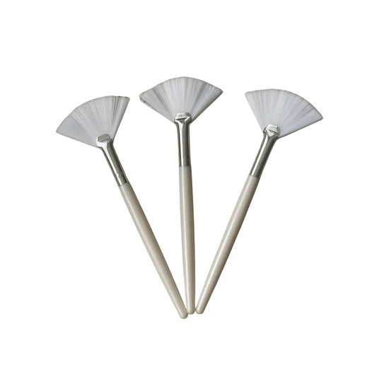 Fan Brushes for Application, White Tip - Pack of 3