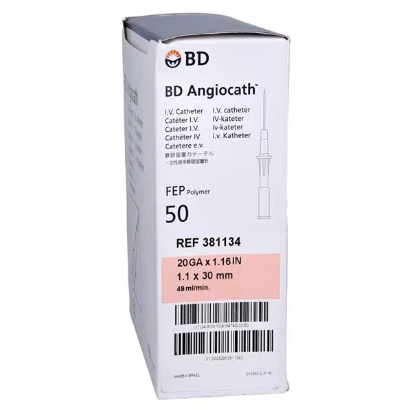BD Angiocath Pink IV Catheter 20G x 1.16” - Box of 50