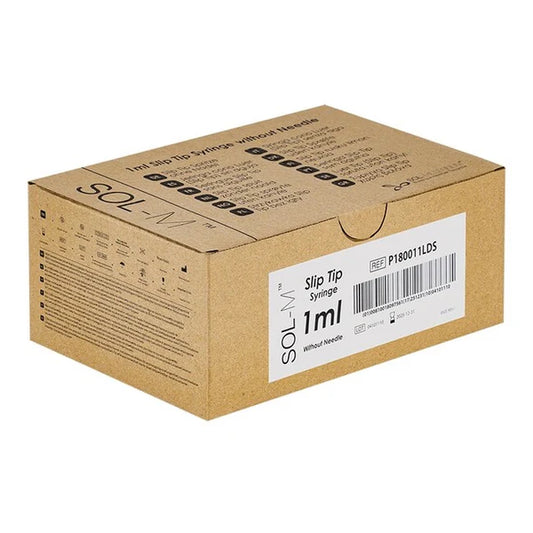Sol-M Syringe Only Slip Tip, 1ml - Box of 100