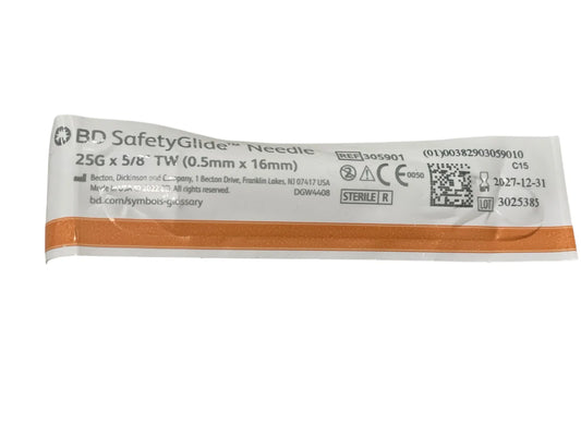BD SafetyGlide Needle 25G x 5/8” - EACH